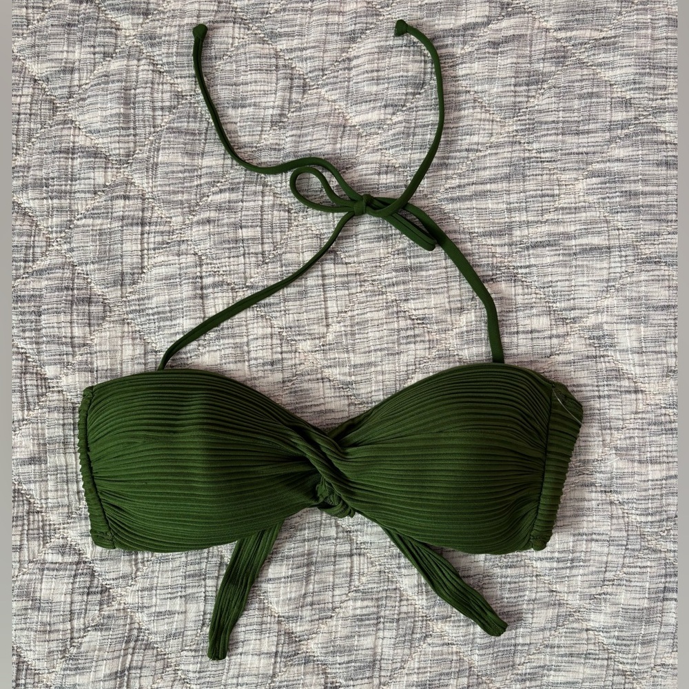 NWOT Robin Piccone Bandeau Bikini Top Sz XS | Robin Piccone Forest Green Bikini-